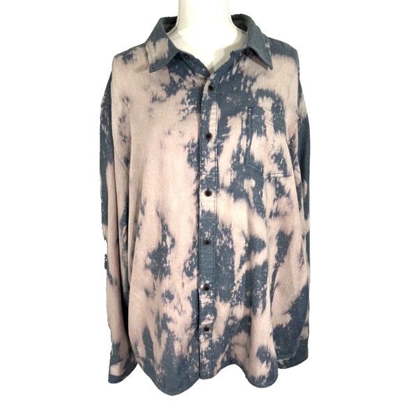 Salty Chicks Tops - NWT Salty Chick Vintage Custom Bleach XXL Flannel Shirt Button Up Long Sleeve